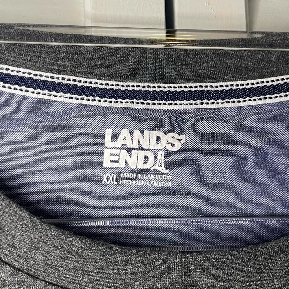 Lands' End Men's Classic Fit 4-Way Stretch Tee Dark Gray - Picture 4 of 5